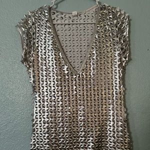 Silver Fun Party Top Size M